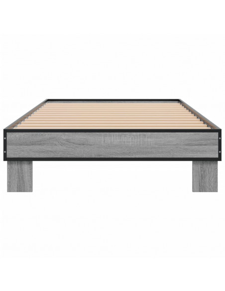 Giroletto Grigio Sonoma 90x200 cm Legno Multistrato e Metallo