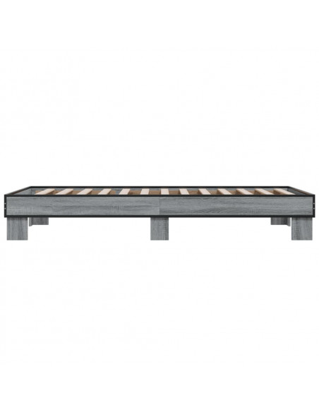Giroletto Grigio Sonoma 90x200 cm Legno Multistrato e Metallo