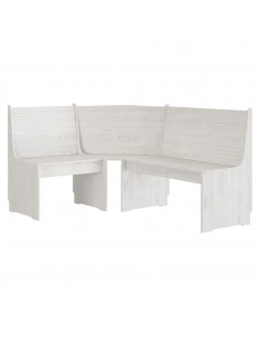 Panca Angolare REINE 151 cm in Pino Massello Bianco 2