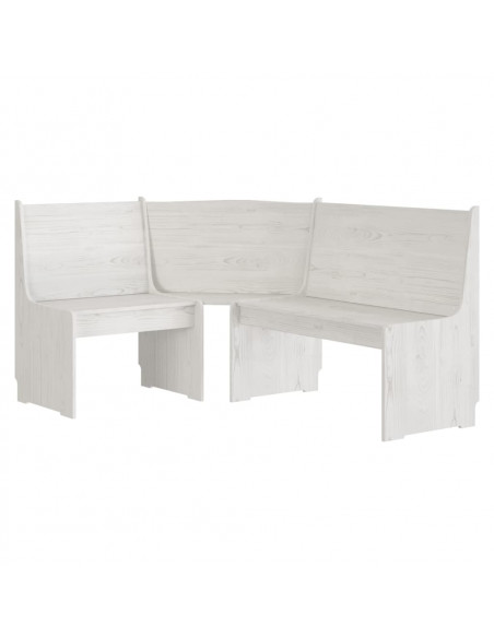 Panca Angolare REINE 151 cm in Pino Massello Bianco