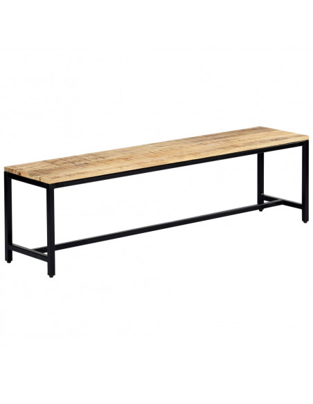 Panca da Pranzo 160 cm in Legno Massello di Mango Grezzo