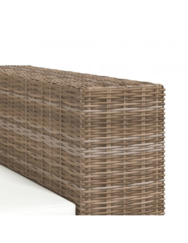 Divano a 3 Posti 8 pz in Rattan Naturale