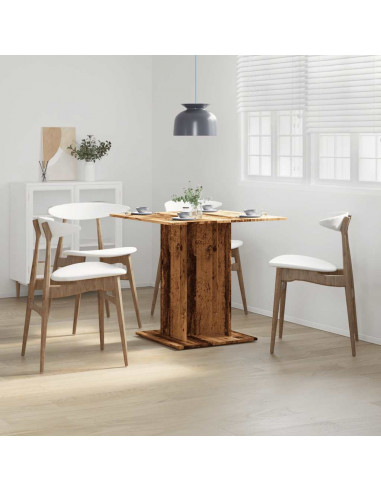 Tavolo da Pranzo Legno Antico 80x80x75 cm in Legno Multistrato