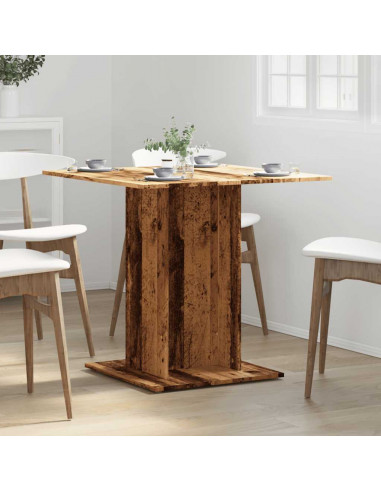 Tavolo da Pranzo Legno Antico 80x80x75 cm in Legno Multistrato