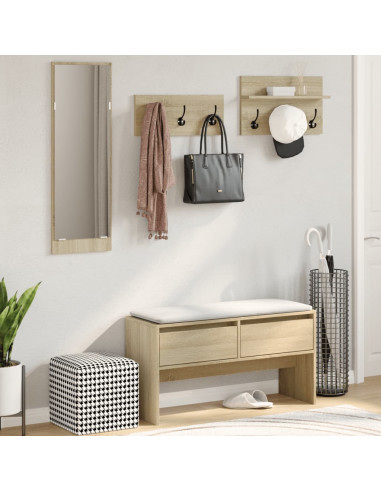 Set Mobili da Ingresso 4 pz Rovere Sonoma in Legno Multistrato