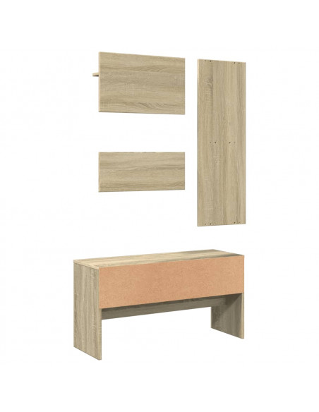 Set Mobili da Ingresso 4 pz Rovere Sonoma in Legno Multistrato