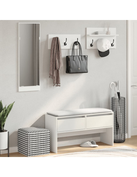 Set Mobili da Ingresso 4 pz Bianco in Legno Multistrato