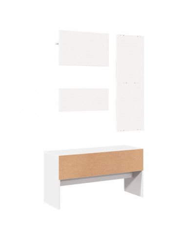 Set Mobili da Ingresso 4 pz Bianco in Legno Multistrato