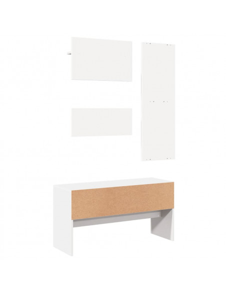 Set Mobili da Ingresso 4 pz Bianco in Legno Multistrato