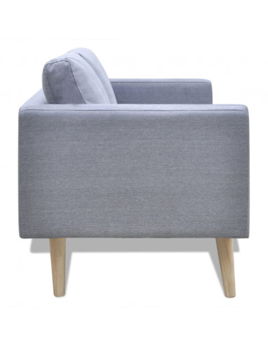 Set Divani a 2 e a 3 Posti in Tessuto Grigio Chiaro