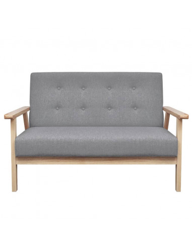 Set Divani 2 pz in Tessuto Grigio Chiaro