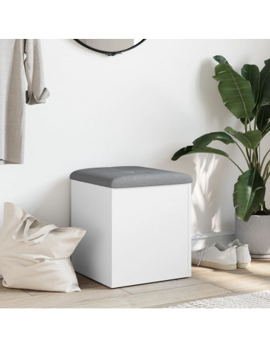 Panca Portaoggetti Bianca 42x42x45 cm in Legno Multistrato