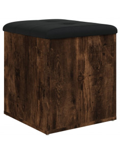 Panca Portaoggetti Rovere Fumo 42x42x45 cm Legno Multistrato 2