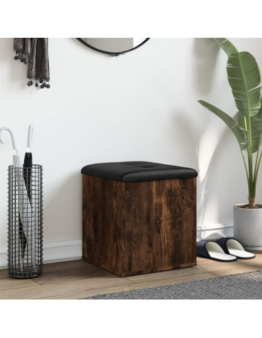 Panca Portaoggetti Rovere Fumo 42x42x45 cm Legno Multistrato