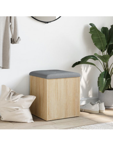 Panca Portaoggetti Rovere Sonoma 42x42x45 cm Legno Multistrato