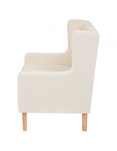 Set Divani 2 pz in Tessuto Bianco Crema