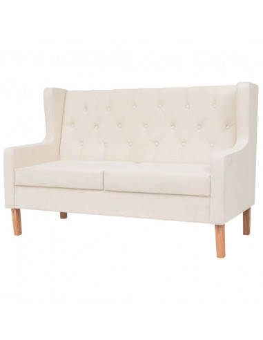 Set Divani 2 pz in Tessuto Bianco Crema