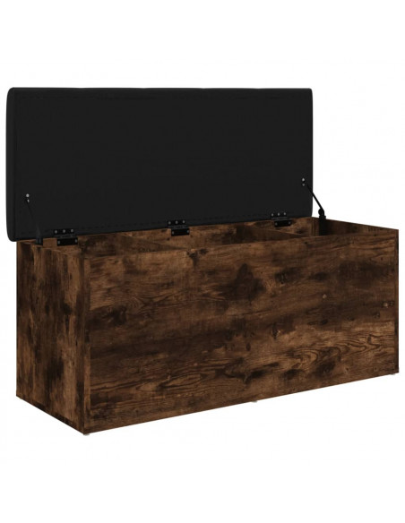 Panca Portaoggetti Rovere Fumo 102x42x45 cm Legno Multistrato