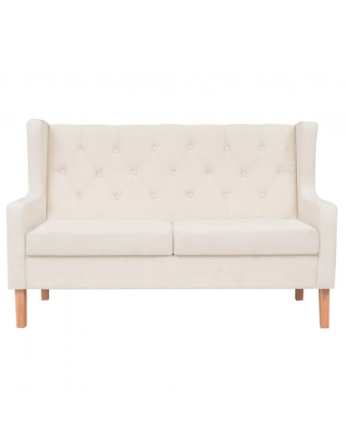 Set Divani 2 pz in Tessuto Bianco Crema