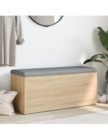 Panca Portaoggetti Rovere Sonoma 102x42x45 cm Legno Multistrato