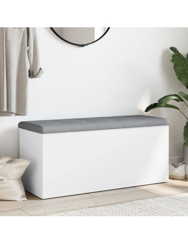 Panca Portaoggetti Bianca 102x42x45 cm in Legno Multistrato