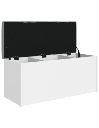 Panca Portaoggetti Bianca 102x42x45 cm in Legno Multistrato