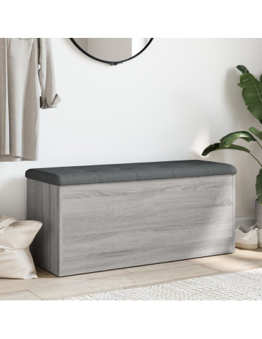 Panca Portaoggetti Grigio Sonoma 102x42x45 cm Legno Multistrato