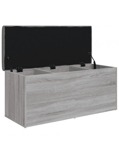 Panca Portaoggetti Grigio Sonoma 102x42x45 cm Legno Multistrato