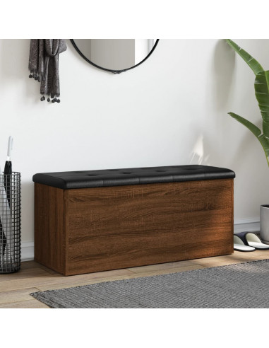 Panca Portaoggetti Rovere Marrone 102x42x45cm Legno Multistrato
