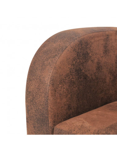 Set Divani 2 pz in Camoscio Artificiale Marrone