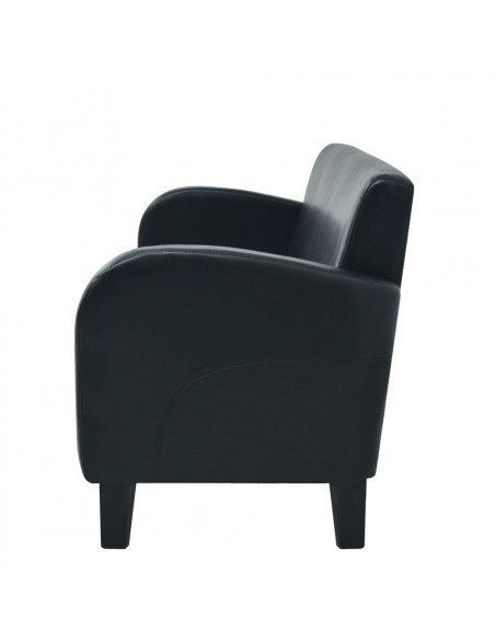 Set Divani 2 pz in Similpelle Nero
