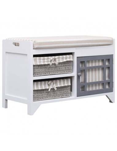 Panca da Ingresso 70x33,5x45 cm in Legno di Paulownia