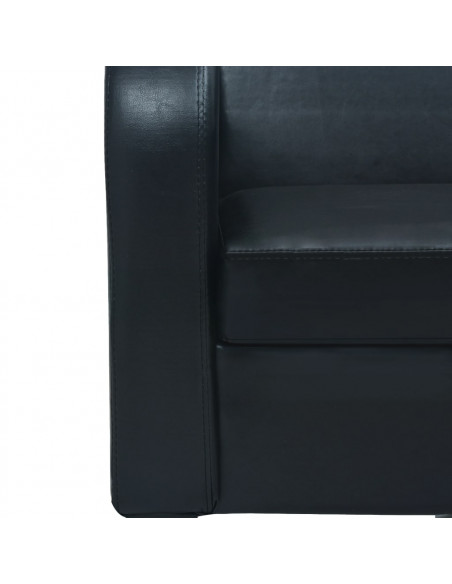 Set Divani 2 pz in Similpelle Nero