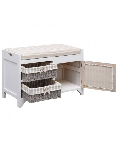 Panca da Ingresso 70x33,5x45 cm in Legno di Paulownia