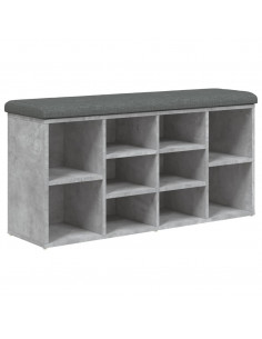 Panca Porta Scarpe Grigio Cemento 102x32x50cm Legno Multistrato 2
