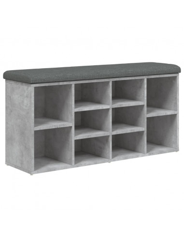 Panca Porta Scarpe Grigio Cemento 102x32x50cm Legno Multistrato