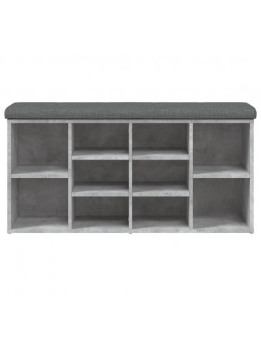Panca Porta Scarpe Grigio Cemento 102x32x50cm Legno Multistrato