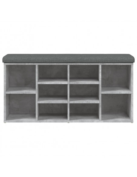 Panca Porta Scarpe Grigio Cemento 102x32x50cm Legno Multistrato