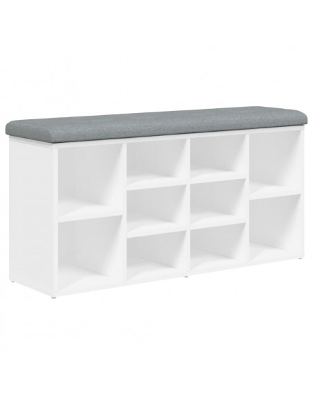 Panca Porta Scarpe Bianca 102x32x50 cm in Legno Multistrato