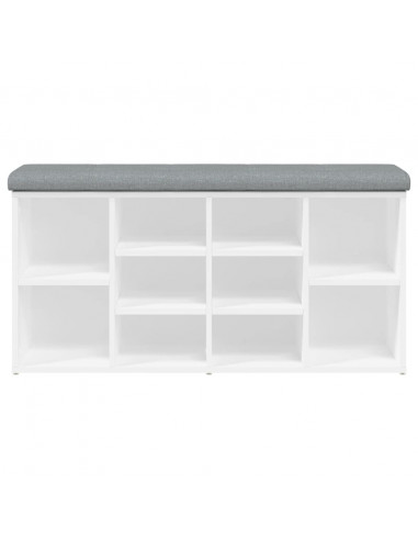 Panca Porta Scarpe Bianca 102x32x50 cm in Legno Multistrato