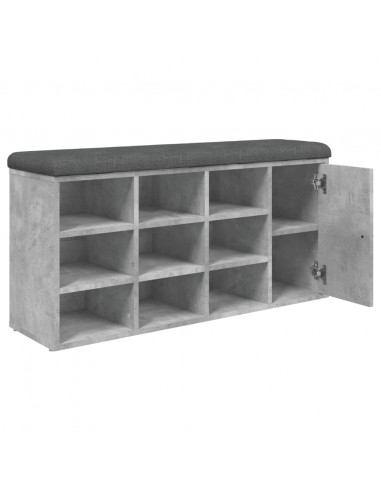 Panca Porta Scarpe Grigio Cemento 102x32x50cm Legno Multistrato