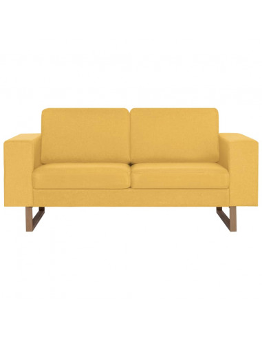 Set Divani 2 pz in Tessuto Giallo