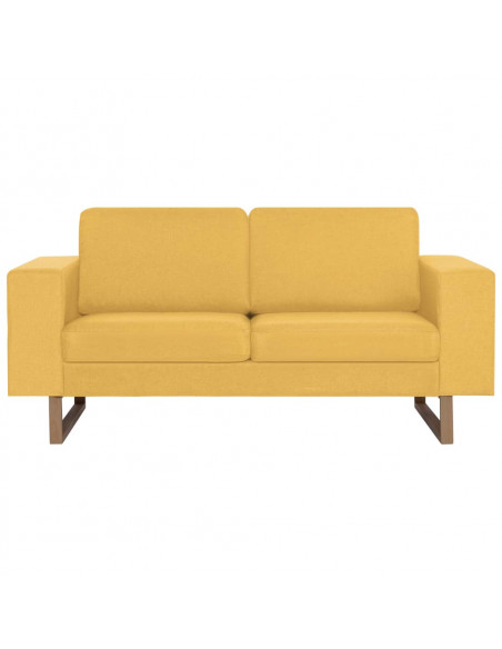 Set Divani 2 pz in Tessuto Giallo