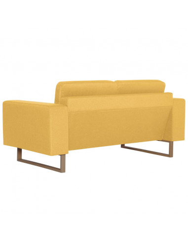 Set Divani 2 pz in Tessuto Giallo