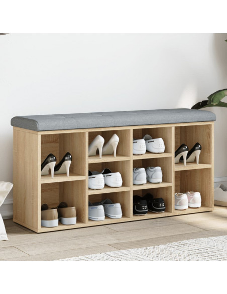 Panca Porta Scarpe Rovere Sonoma 102x32x50 cm Legno Multistrato