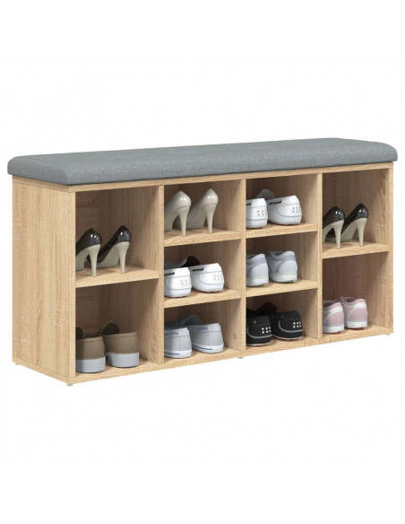 Panca Porta Scarpe Rovere Sonoma 102x32x50 cm Legno Multistrato