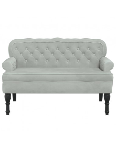 Panca con Schienale Grigio Chiaro 112x65,5x75 cm in Velluto