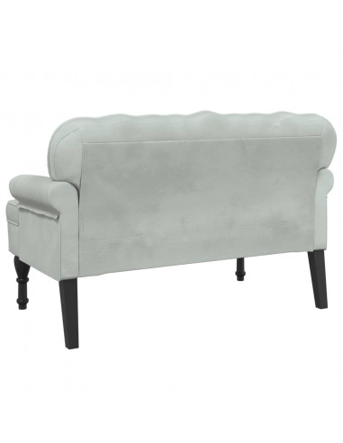 Panca con Schienale Grigio Chiaro 112x65,5x75 cm in Velluto