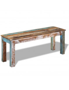 Panca in Legno Massello di Recupero 110x35x45 cm 2