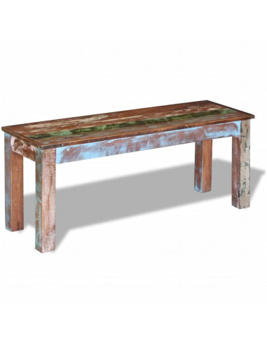 Panca in Legno Massello di Recupero 110x35x45 cm